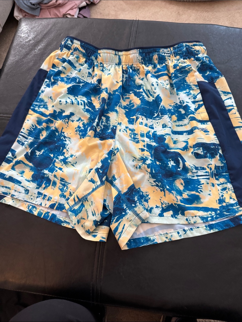 DSG Men's Athletic Shorts - Blue & Cream Abstract